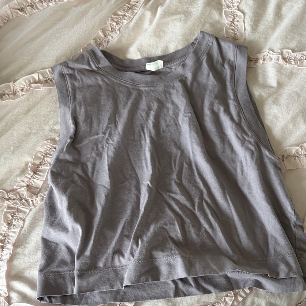Wilfred free Women’s Sleeveless Crop Tank Top - Gray/ purple